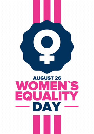Women's Equality Day in United States. Female holiday, celebrated annually in August 26. Women right history month. Feminism concept. Vector art illustration. Poster designのイラスト素材