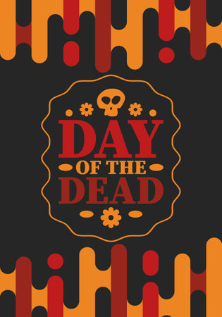 Day of the Dead in November. A holiday dedicated to the memory of the dead. Celebrate annual in Mexico and other Latin American countries. Mexican and Hispanic tradition patternのイラスト素材