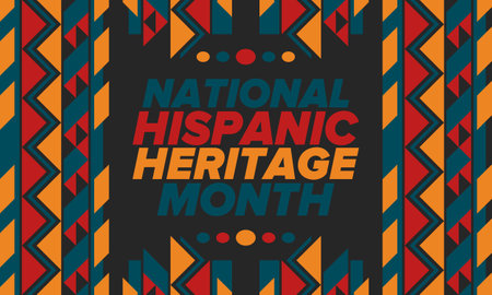 National Hispanic Heritage Month in September and October. Hispanic and Latino Americans culture. Celebrate annual in United States. Poster, card, banner and background. Vectorのイラスト素材