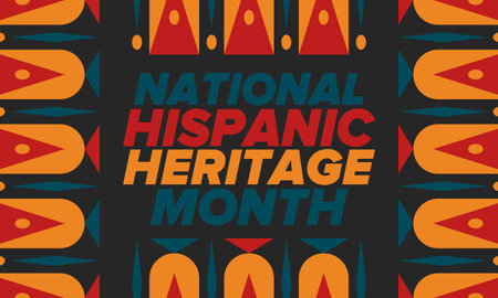 National Hispanic Heritage Month in September and October. Hispanic and Latino Americans culture. Celebrate annual in United States. Poster, card, banner and background. Vector