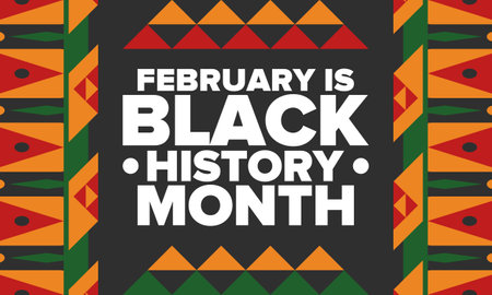 Black History Month. African American History. Celebrated annual. In February in United States and Canada. In October in Great Britain. Poster, card, banner, background. Vectorのイラスト素材