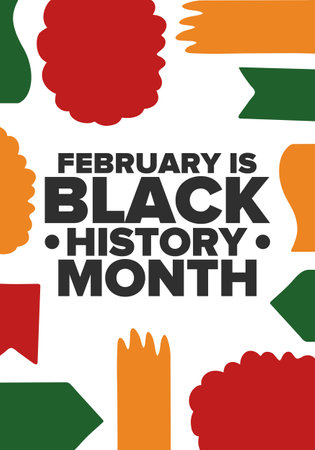 Black History Month. African American History. Celebrated annual. In February in United States and Canada. In October in Great Britain. Poster, card, banner, background. Vectorのイラスト素材