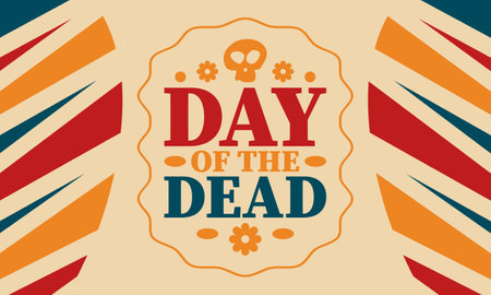 Day of the Dead in November. A holiday dedicated to the memory of the dead. Celebrate annual in Mexico and other Latin American countries. Mexican and Hispanic tradition patternのイラスト素材