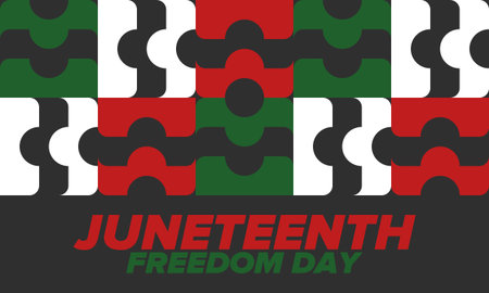 Juneteenth Independence Day. Freedom or Emancipation day. Annual american holiday, celebrated in June 19. African-American history and heritage. Poster, greeting card, bannerのイラスト素材