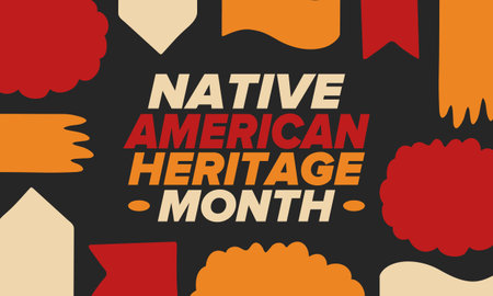 Native American Heritage Month in November. American Indian culture. Celebrate annual in United States. Tradition pattern. Poster, card, banner and background. Vector ornamentのイラスト素材