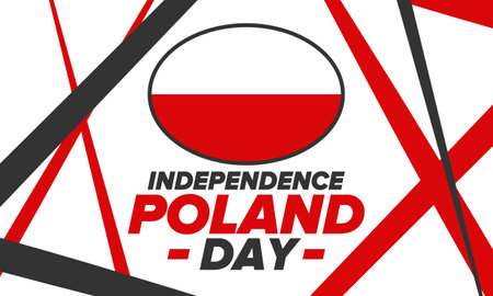 Independence Day in Poland. National happy holiday, celebrated annual in November 11. Polish flag. Patriotic elements. Poster, card, banner and background. Vector illustrationのイラスト素材
