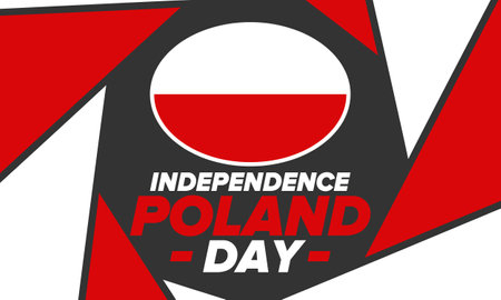 Independence Day in Poland. National happy holiday, celebrated annual in November 11. Polish flag. Patriotic elements. Poster, card, banner and background. Vector illustrationのイラスト素材