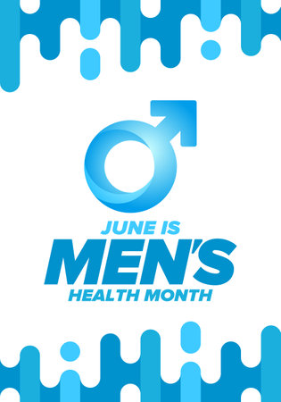 National Men's Health Month in June. Health education program. Celebrated annual in United States. Medical concept. Care and health. Poster, card, banner and background. Vectorのイラスト素材