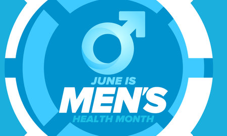 National Men's Health Month in June. Health education program. Celebrated annual in United States. Medical concept. Care and health. Poster, card, banner and background. Vectorのイラスト素材