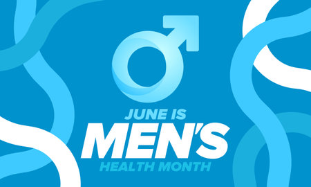 National Men's Health Month in June. Health education program. Celebrated annual in United States. Medical concept. Care and health. Poster, card, banner and background. Vectorのイラスト素材