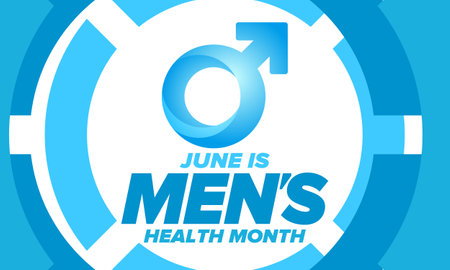 National Men's Health Month in June. Health education program. Celebrated annual in United States. Medical concept. Care and health. Poster, card, banner and background. Vectorのイラスト素材