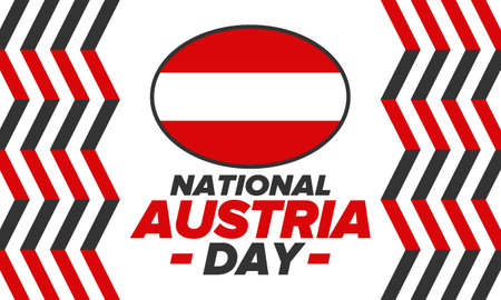 National Day in Austria. National happy holiday, celebrated annual in October 26. Austria flag. Patriotic elements. Poster, card, banner and background. Vector illustrationのイラスト素材