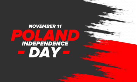 Independence Day in Poland. National happy holiday, celebrated annual in November 11. Polish flag. Patriotic elements. Poster, card, banner and background. Vector illustrationのイラスト素材