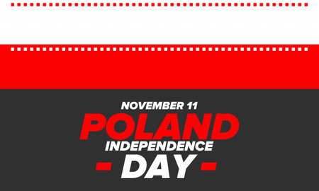 Independence Day in Poland. National happy holiday, celebrated annual in November 11. Polish flag. Patriotic elements. Poster, card, banner and background. Vector illustrationのイラスト素材
