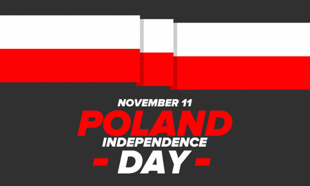 Independence Day in Poland. National happy holiday, celebrated annual in November 11. Polish flag. Patriotic elements. Poster, card, banner and background. Vector illustrationのイラスト素材