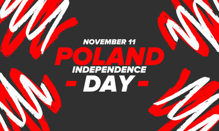 Independence Day in Poland. National happy holiday, celebrated annual in November 11. Polish flag. Patriotic elements. Poster, card, banner and background. Vector illustrationのイラスト素材