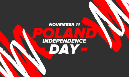 Independence Day in Poland. National happy holiday, celebrated annual in November 11. Polish flag. Patriotic elements. Poster, card, banner and background. Vector illustrationのイラスト素材