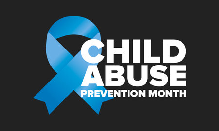 Child Abuse Prevention Month. Celebrate annual in April in United States. Stop child violence. Children protection and safety month. Unity for children. Poster, banner, backgroundのイラスト素材