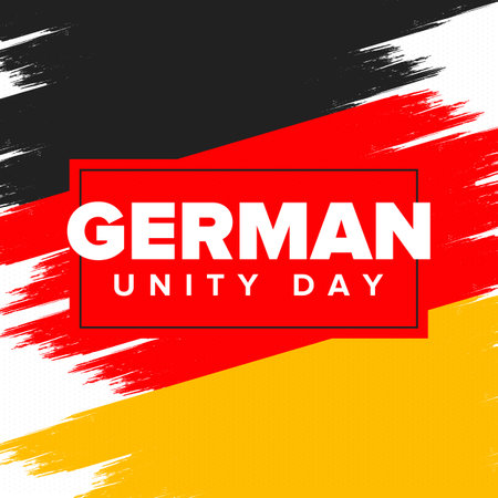 German Unity Day. Celebrated annually on October 3 in Germany. Happy national holiday of unity, freedom and reunification. Deutsch flag. Patriotic poster design. Vectorのイラスト素材