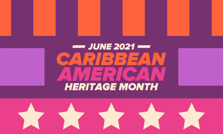Caribbean American Heritage Month in June. Culture Month to the people of America. Celebrate annual with festival. Happy holiday. Poster, card, banner and background. Vectorのイラスト素材