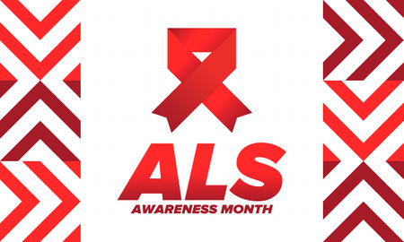 ALS Awareness Month. Amyotrophic lateral sclerosis. Campaign is held in May in United States. Control and protection. Prevention campaign. Medical health care concept. Vectorのイラスト素材