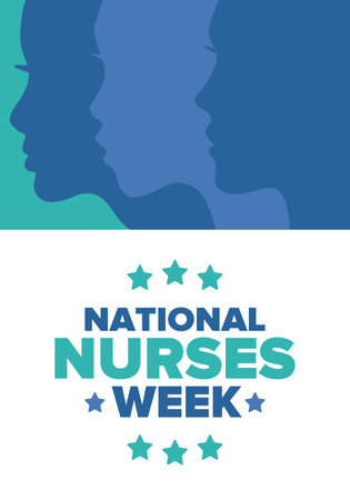 National Nurses Week. Thank you nurses. Medical and health care concept. Fighters against viruses and diseases. In honour of the doctors. Celebrated annual in United States. Vectorのイラスト素材