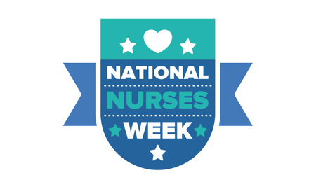 National Nurses Week. Thank you nurses. Medical and health care concept. Fighters against viruses and diseases. In honour of the doctors. Celebrated annual in United States. Vectorのイラスト素材