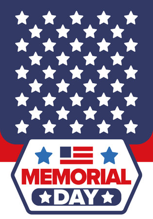 Memorial Day in United States. Remember and Honor. Federal holiday for remember and honor persons who have died while serving in the United States Armed Forces. Celebrated in Mayのイラスト素材
