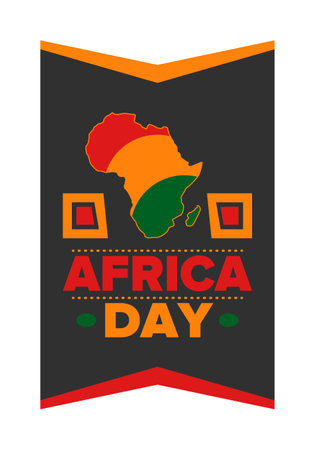Africa Day. Happy African Freedom Day and Liberation Day. Celebrate annual on the African continent and around the world. African pattern. Poster, card, banner. Vectorのイラスト素材