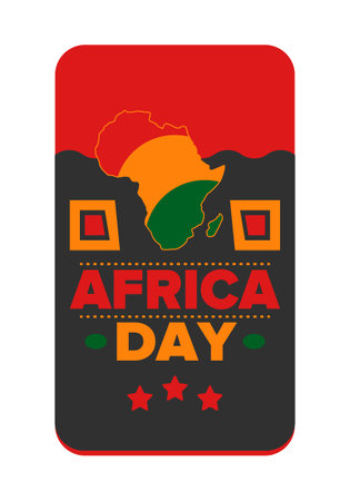 Africa Day. Happy African Freedom Day and Liberation Day. Celebrate annual on the African continent and around the world. African pattern. Poster, card, banner. Vectorのイラスト素材