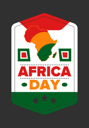 Africa Day. Happy African Freedom Day and Liberation Day. Celebrate annual on the African continent and around the world. African pattern. Poster, card, banner. Vectorのイラスト素材