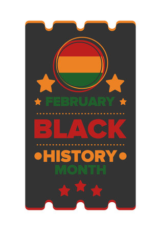 Black History Month 2025. African American History. Celebrated annual. February and October. Poster, card, banner, background. Vector illustrationのイラスト素材