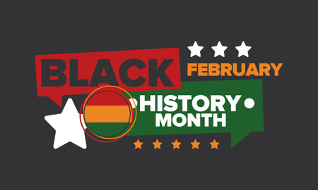 Black History Month 2025. African American History. Celebrated annual. February and October. Poster, card, banner, background. Vector illustrationのイラスト素材