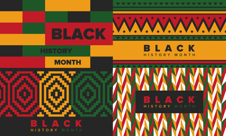 Black History Month 2025. African American History. Celebrated annual. February and October. Poster, card, banner, background. Vector illustrationのイラスト素材