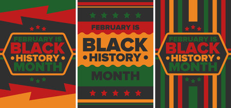 Black History Month 2025. African American History. Celebrated annual. February and October. Poster, card, banner, background. Vector illustrationのイラスト素材