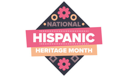 National Hispanic Heritage Month in September and October. Hispanic and Latino Americans culture. Celebrate annual in United States. Poster, card, banner and background. Vectorのイラスト素材