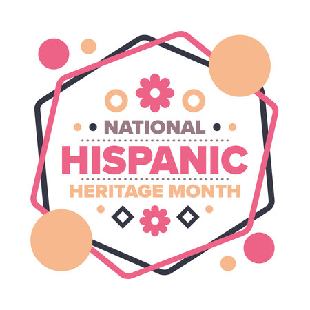 National Hispanic Heritage Month in September and October. Hispanic and Latino Americans culture. Celebrate annual in United States. Poster, card, banner and background. Vectorのイラスト素材