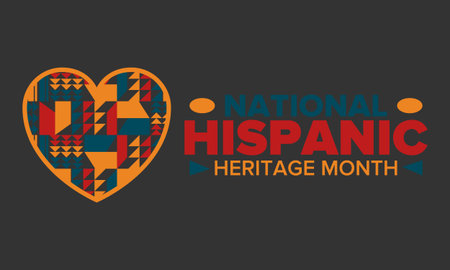 National Hispanic Heritage Month in September and October. Hispanic and Latino Americans culture. Celebrate annual in United States. Poster, card, banner and background. Vectorのイラスト素材