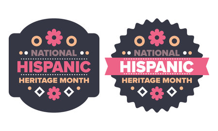 National Hispanic Heritage Month in September and October. Hispanic and Latino Americans culture. Celebrate annual in United States. Poster, card, banner and background. Vectorのイラスト素材