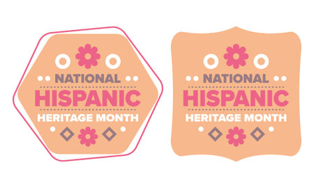 National Hispanic Heritage Month in September and October. Hispanic and Latino Americans culture. Celebrate annual in United States. Poster, card, banner and background. Vectorのイラスト素材