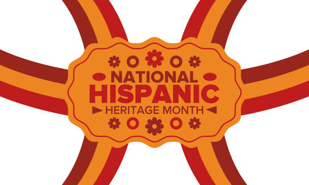 National Hispanic Heritage Month in September and October. Hispanic and Latino Americans culture. Celebrate annual in United States. Poster, card, banner and background. Vectorのイラスト素材
