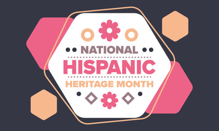 National Hispanic Heritage Month in September and October. Hispanic and Latino Americans culture. Celebrate annual in United States. Poster, card, banner and background. Vectorのイラスト素材