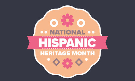 National Hispanic Heritage Month in September and October. Hispanic and Latino Americans culture. Celebrate annual in United States. Poster, card, banner and background. Vectorのイラスト素材
