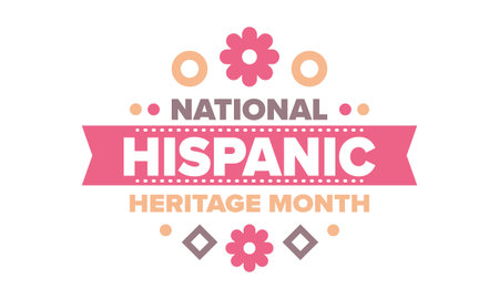 National Hispanic Heritage Month in September and October. Hispanic and Latino Americans culture. Celebrate annual in United States. Poster, card, banner and background. Vectorのイラスト素材