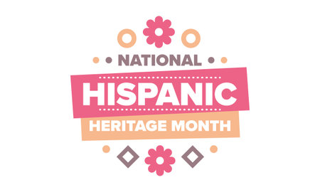 National Hispanic Heritage Month in September and October. Hispanic and Latino Americans culture. Celebrate annual in United States. Poster, card, banner and background. Vectorのイラスト素材