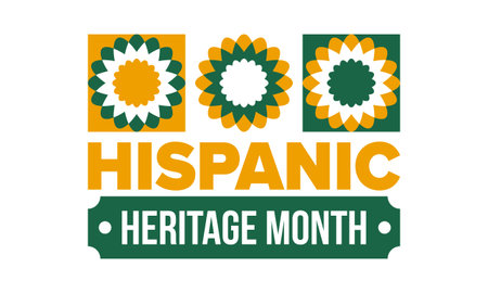 National Hispanic Heritage Month in September and October. Hispanic and Latino Americans culture. Celebrate annual in United States. Poster, card, banner and background. Vector illustration