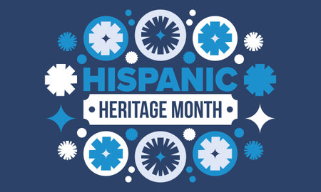National Hispanic Heritage Month in September and October. Hispanic and Latino Americans culture. Celebrate annual in United States. Poster, card, banner and background. Vector