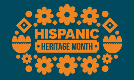 National Hispanic Heritage Month in September and October. Hispanic and Latino Americans culture. Celebrate annual in United States. Poster, card, banner and background. Vector