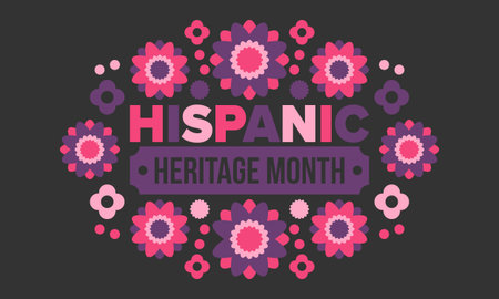 National Hispanic Heritage Month in September and October. Hispanic and Latino Americans culture. Celebrate annual in United States. Poster, card, banner and background. Vector