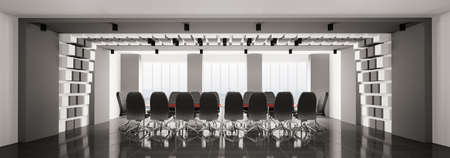 Modern boardroom interior panorama 3d renderの写真素材